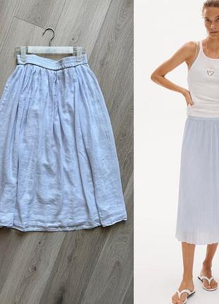 Міді спідниця h&m блакитна голуба