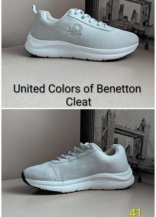 Кроссовки united colors of benetton cleat (41) женские текстиль светло-серые легкие