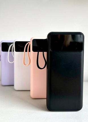 Потужний павербанк 30000 mah з вбудованими кабелями type-c lightning micro / powerbank / повербанк
