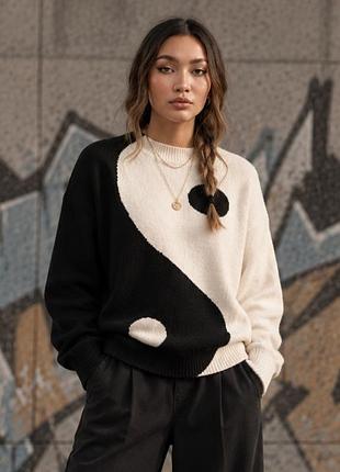 Стильный оверсайз свитер инь ян, asos.