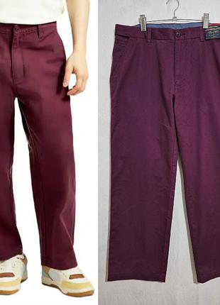 Котоновые брюки цвета марсала dunes stores chinos ligeros