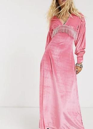 14 р довга ,нова оксамитова сукня  asos 2
