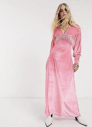 14 р довга ,нова оксамитова сукня  asos
