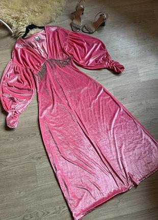14 р довга ,нова оксамитова сукня  asos 3