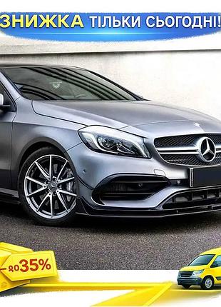 Передняя лип юбка черная для mercedes a-class w176 2012-2018 тюнинг бампера аэродинамический обвес ku-22