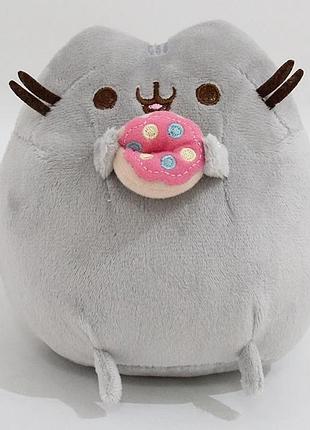 Мягкая игрушка-сквиш кот пушин (pusheen) с пончиком