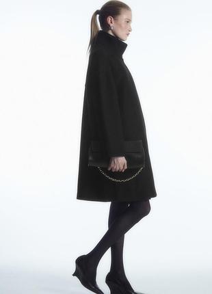 Cos funnel-neck boiled-wool coat 3