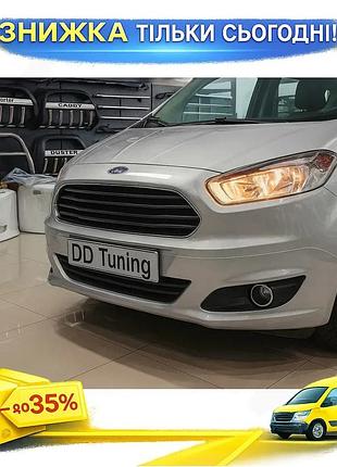 Накладки на протитуманки carmos для ford courier 2014-2018 2шт хромовані захисні накладки з нержавіючої ku-22