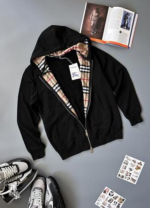 Zip hoodie burberry чорна демі