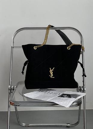 Сумка жіноча yves saint laurent jamie in suede чорний шопер ів сен лоран