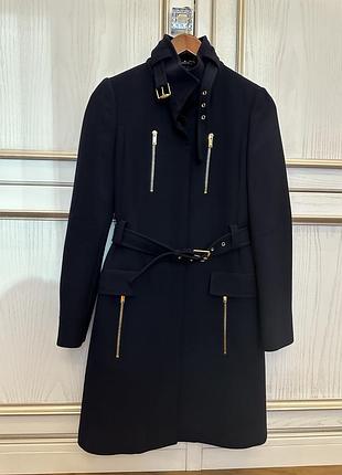Класичне пальто gucci 38p. склад-wool-lana темно-синій з золотою фурнітурою