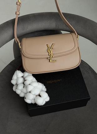 Женская сумка клатч yves saint laurent solferino medium leather shoulder bag ysl бежевый ив сен лоран