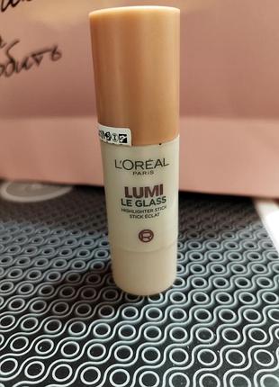 Кремовый хайлайтер-стик для лица l'oreal paris lumi le glass.610