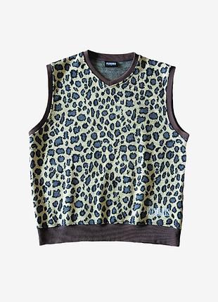 Трикотажный жилет pleasures survival sweater vest leopard