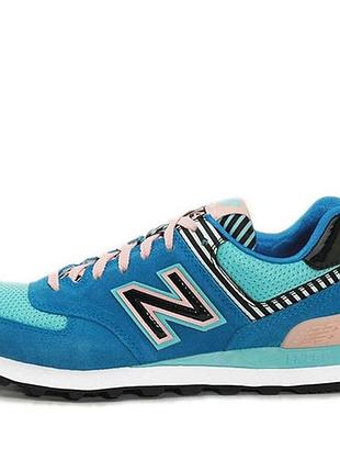 Жіночі замшеві кросівки new balance 574 palm springs бірюзово-блакитні розмір 40