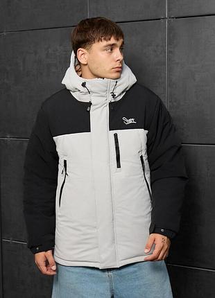 Молодежная зимняя куртка staff ruxo black & light gray