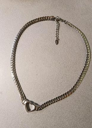 Колье чокер, ожерелье, цепь, сердце,s.steel