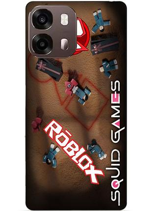 Силіконовий чохол бампер для oppo a6s з малюнком roblox гра в кальмара роблокс