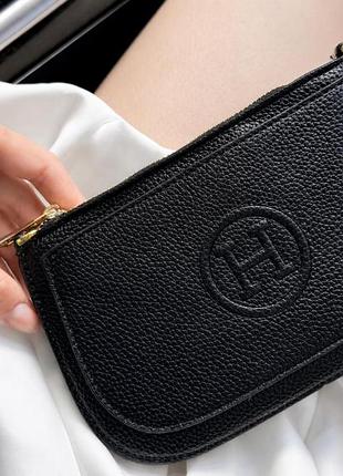 Женский клатч hermes black 2