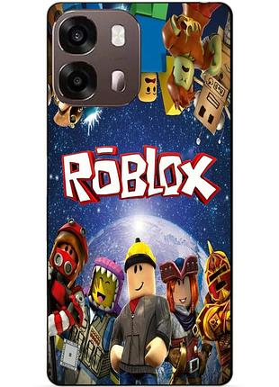 Силиконовый бампер чехол для oppo a6s с рисунком роблокс roblox