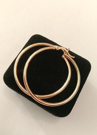 Серебряные серьги кольца клейма серебро позолота