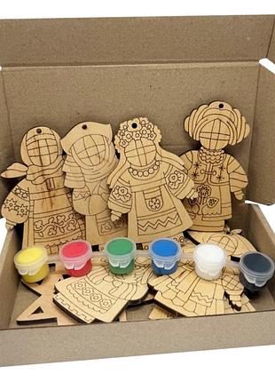 Набор фигурок для раскрашивания и украшения "кукла-мотанка" motanka-doll8, 8 штук