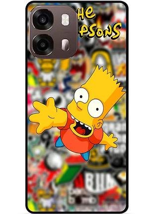 Чехол силиконовый бампер для oppo a6s с рисунком симпсоны simpsons бард