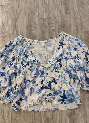 Топ, блуза h&amp;m натуральная лен. 2