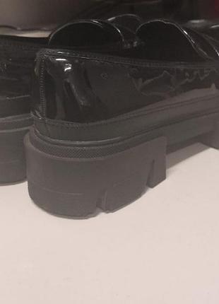 Стильные лакированные лоферы туфли matalan (англия) 37 4