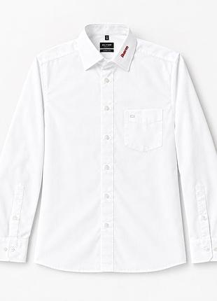 Біла чоловіча сорочка olymp luxor modern fit (розмір 38 / 15" / s)
