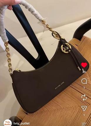 Замшева сумка шоколадна нубук michael kors оригінал