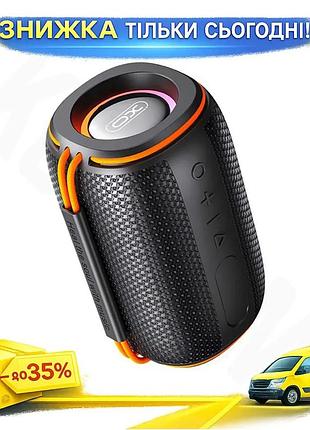 Ku портативная акустика xo universal fit f57 10w черная bluetooth колонка для музыки и вечеринок с led uni2l_k