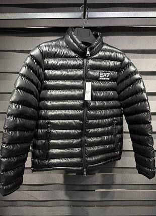 Премиум мужская куртка armani ea 7 black осень весна