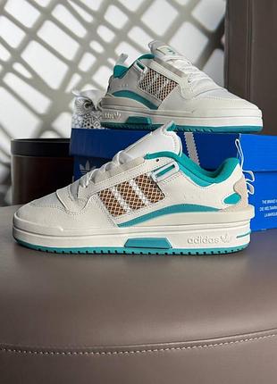 Жіночі кросівки adidas forum mod low white turquoise