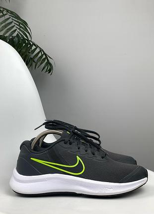 Оригінальні кросівки nike downshifter чорні з салатовим 38.5 р. 24 см
