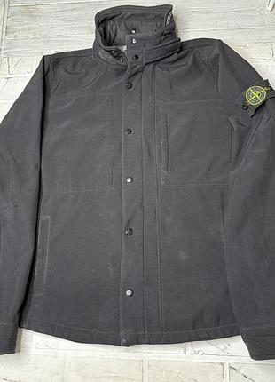 Мужская черная курка кофта stone island soft shell-r