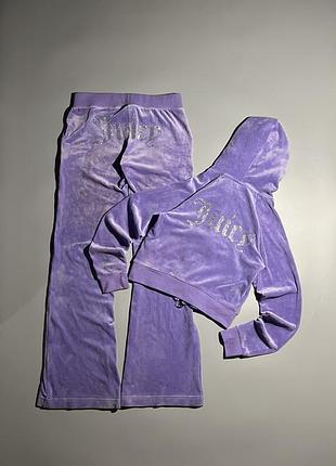 Костюм juicy couture велюровий big logo зі стразами