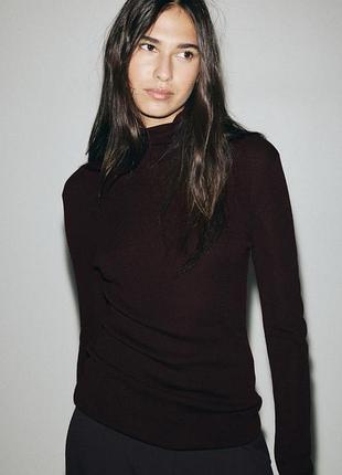 Коричневый гольф с кашемиром h&m
