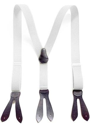 Підтяжки на гудзик білі 3,5 см pnp-5842
