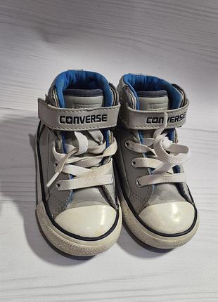 Сірі дитячі високі кеди бренду converse 2