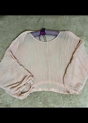 Пудрова шифонова блузка zara