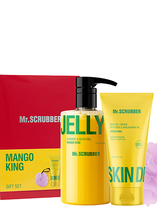 Подарунковий набір косметики для жінок mr. scrubber gift set mango king, 3 продукти