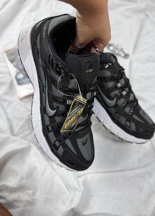Термо кросівки nike p-6000 black white grey gore tex