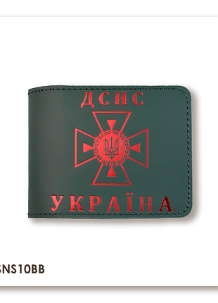 Обложка для удостоверения гсчс (зеленая, красное тиснение)