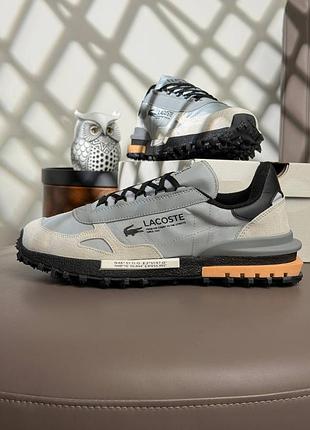 Мужские кроссовки lacoste elite active light grey black