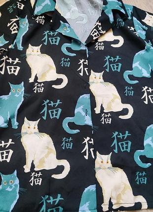Рубашка с котиками s 4