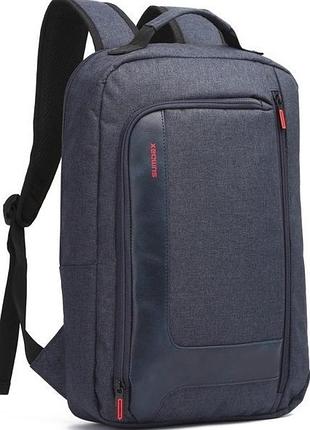Рюкзак для ноутбука sumdex pon-262nv 15,6", 9 л, тонкий городской, синий, на чемодан