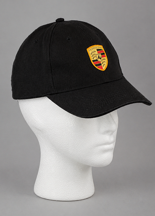 Кепка porsche crest cap лого бейсболка черная текстильная мужская женская на ремешке регулируемая оригинал