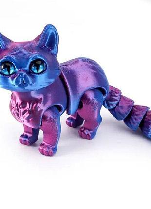Іграшка 3d антистрес котик фіолетово-синій