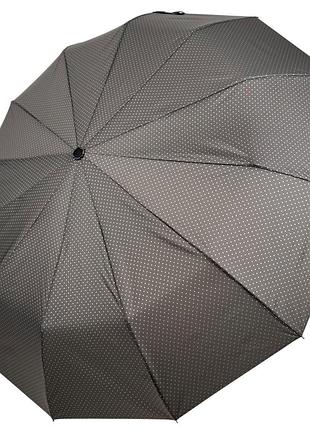 Зонт автомат в горошек на 12 карбоновых спиц от bellissima, серый, 02406-5